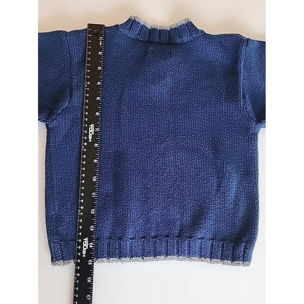 Lands End Toddler Boy Pullover Sweater Size 4T Blue V-Neck Cotton Preppy Coastal - Picture 6 of 8